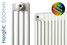 AP-4-600-TH - Apollo Roma 4 Column Horizontal Radiator H600mm x W398mm AP-4-600-TH - Apollo Roma 4 Column Horizontal Radiator H600mm x W398mm